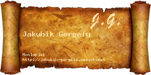 Jakubik Gergely névjegykártya